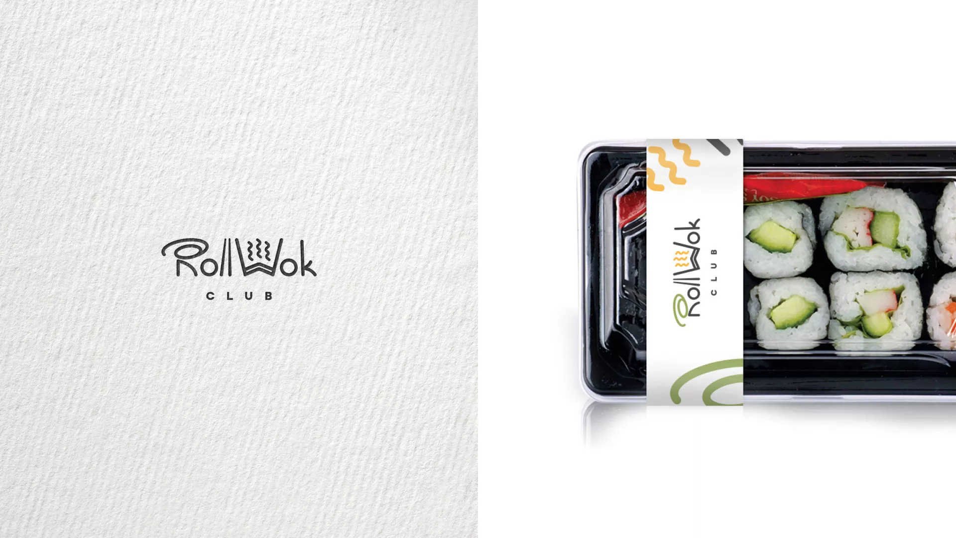Разработка наклеек для суши-бара «Roll Wok Club» в Белокурихе